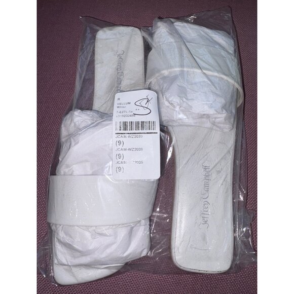 Jeffrey Campbell Vellum Sandals in White 9 Womens Leather flat slides - Picture 11 of 14